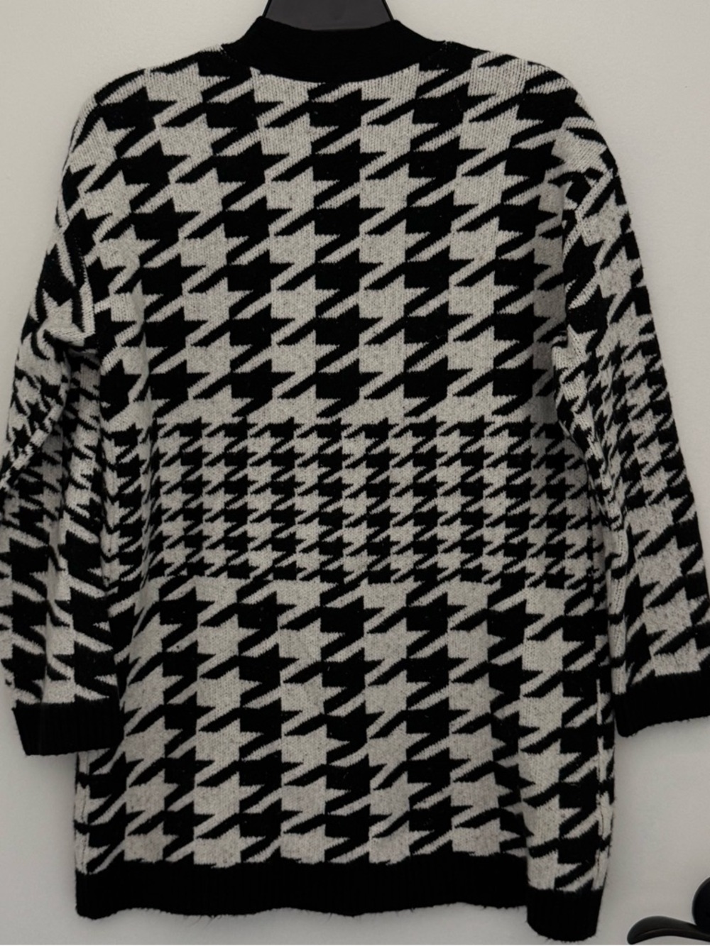 Talbots Black and White Houndstooth Button-Front Cardigan - Picture 2 of 10